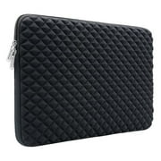 RAINYEAR 11 Inch Laptop Sleeve Diamond Foam Shock Resistant Neoprene Case Fluffy Lining Cover Carrying Bag Compatible with 11.6 MacBook Air Surface for 11" Chromebook Computer Tablet NotebookBlack