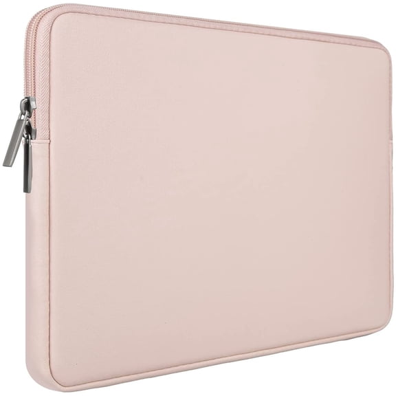 RAINYEAR 11 Inch Laptop Sleeve Soft PU Leather Case Protective Water Resistant Zipper Cover Padded Carrying Bag Compatible with 11.6 MacBook Air Surface for 11" Chromebook Notebook Computer (Pink)