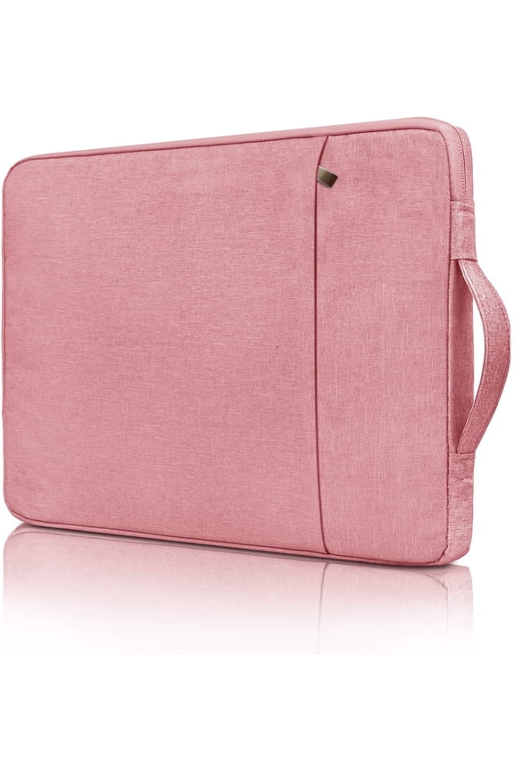 13.3 Inch Laptop Sleeve Case Compatible with MacBook Pro 14 M1 A2442,13" MacBook Air/Pro,13.3" Chromebook Notebook,Handbag with Handle Front Pocket Briefcase Waterproof Bag, Pink