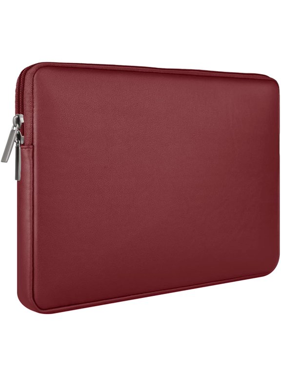 13 Inch Laptop Sleeve Soft PU Leather Case Water Resistant Padded Bag Compatible with MacBook Air Pro New M1 2020 2021 A2337 A2338 A1932 A1989 A1706 A1708 A2159 A2179 A2251 A2289 (Red)