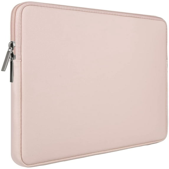 RAINYEAR 14 Inch Laptop Sleeve Soft PU Leather Case Protective Water Resistant Zipper Cover Carrying Bag Compatible with 14" Notebook Computer Chromebook Tablet (Pink)