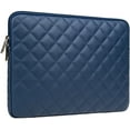 thumbnail image 1 of RAINYEAR 15.6 Inch Laptop Sleeve Diamond PU Leather Case Protective Shockproof Water Resistant Zipper Cover Carrying Bag Compatible with 15.6" Notebook Computer Ultrabook Chromebook (Navy Blue), 1 of 7