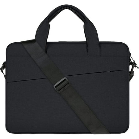 RAINYEAR 15.6 Inch Laptop Sleeve Shoulder Bag Compatible with 15.6" Notebook Computer Chromebook, Polyester Messenger Bag Carrying Case Briefcase for Men Women (Black)