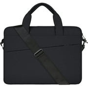 RAINYEAR 15 Inch Laptop Sleeve Shoulder Bag Compatible with 15.4 MacBook Pro Notebook Computer Chromebook, Polyester Messenger Bag Carrying Case Briefcase for Men Women Black