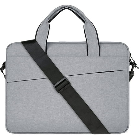 RAINYEAR 15 Inch Laptop Sleeve Shoulder Bag Compatible with 15.4 MacBook Pro Notebook Computer Chromebook, Polyester Messenger Bag Carrying Case Briefcase for Men Women (Gray)