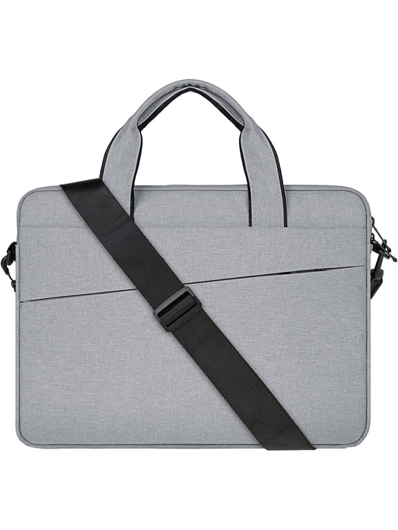 15 Inch Laptop Sleeve Shoulder Bag Compatible with 15.4 MacBook Pro Notebook Computer Chromebook, Polyester Messenger Bag Carrying Case Briefcase for Men Women (Gray)