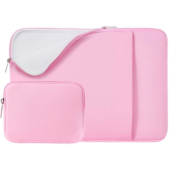 RAINYEAR 16 Inch Laptop Sleeve Protective Soft Case Cover Bag with Front Pocket & Accessories Pouch,Specially Compatible with 2021 2022 16" MacBook Pro M1 for Model A2141 A2485(Pink,Upgraded Version)