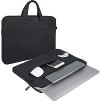 RAINYEAR Laptop Sleeve Case 13 Inch Protective Waterproof Polyester Padded Carrying Bag Cover with Hidden Handle Multiple Pocket,Black