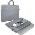 thumbnail image 1 of RAINYEAR Laptop Sleeve Case 13 Inch Protective Waterproof Polyester Padded Carrying Bag Cover with Hidden Handle Multiple Pocket,Gray, 1 of 6