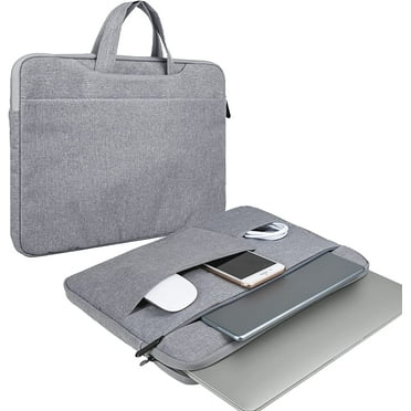 RAINYEAR Laptop Sleeve Case 13 Inch Protective Waterproof Polyester Padded Carrying Bag Cover with Hidden Handle Multiple Pocket,Gray