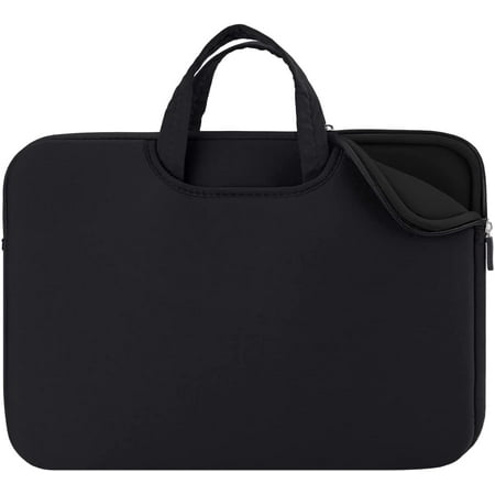 RAINYEAR Laptop Sleeve Case for 15 Inch MacBook Pro Partial Chromebook Notebook Computer Ultrabook, Protective Slim Padded Carrying Bag Cover with Handle Strap Pocket for Men Women (Black)