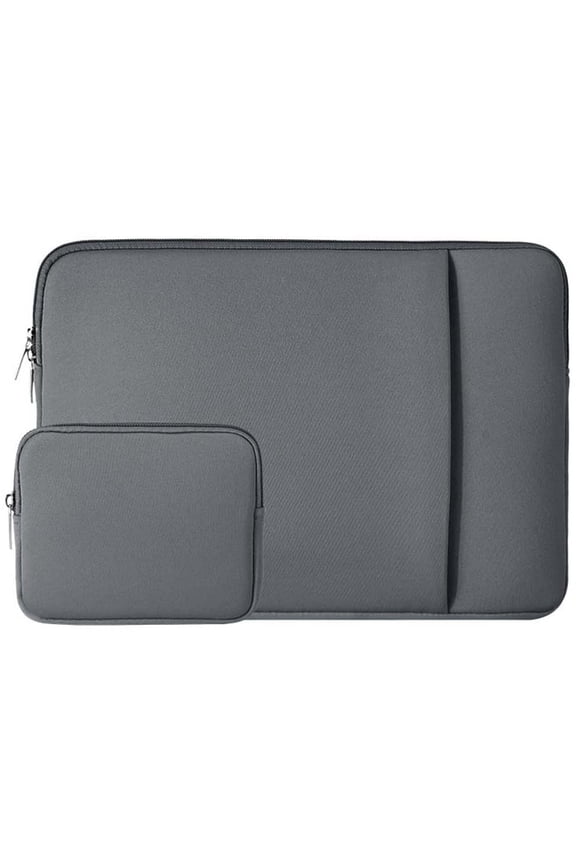 Laptop Sleeve Case Compatible with 13.3 Inch Notebook Computer Chromebook 2021 2022 New 14" MacBook Pro M1 A2442 Protective Cover Soft Bag with Front Pocket & Accessories Pouch(Gray)