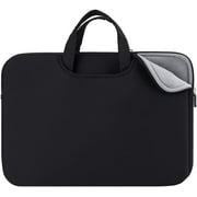 RAINYEAR Laptop Sleeve Case Compatible with 16 Inch MacBook Pro Partial Chromebook Notebook Computer Ultrabook, Protective Slim Padded Carrying Bag Cover with Handle Strap Pocket (Black)