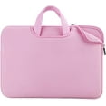 thumbnail image 1 of RAINYEAR Laptop Sleeve Case Compatible with 16 Inch MacBook Pro Partial Chromebook Notebook Computer Ultrabook, Protective Slim Padded Carrying Bag Cover with Handle Strap Pocket (Pink), 1 of 7