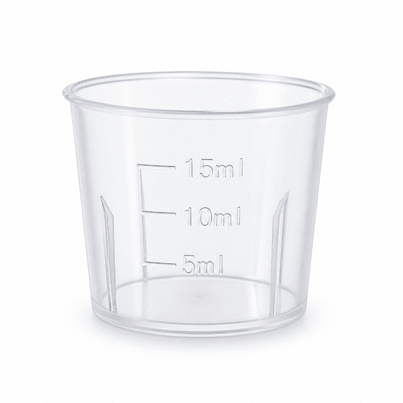 RAIRSKY 10pcs 15ml/30ml Transparent Clear Plastic Double-scale Medicine Measuring Cup