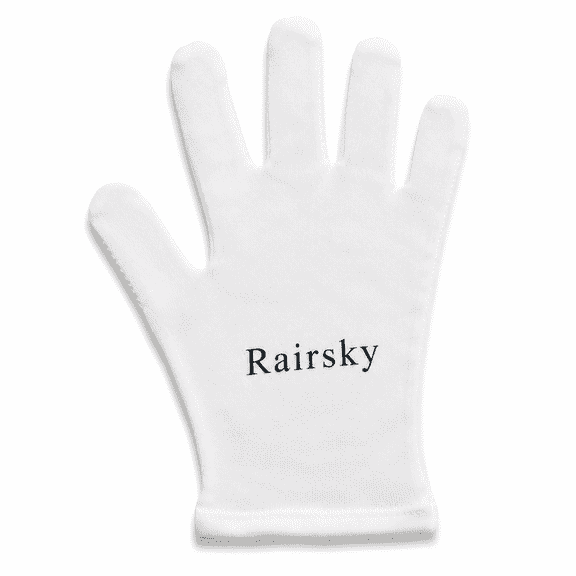 RAIRSKY 12 Pairs White Cotton Gloves for Serving Inspection Costume - Cloth Gloves for Dry Hands Eczema SPA Moisturizing
