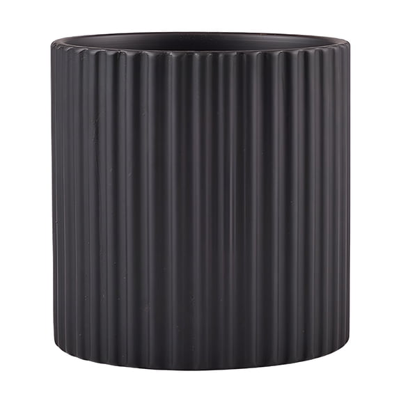 RAIRSKY 12cm Round Gray Ceramic Plant Pot with Drainage Holes