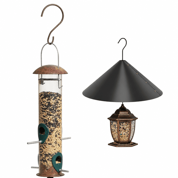 RAIRSKY 16'' Squirrel Baffle for Bird Feeder Pole,Outdoor Squirrel Guard Baffle Cover with Hook,Squirrel Repellent Outdoor