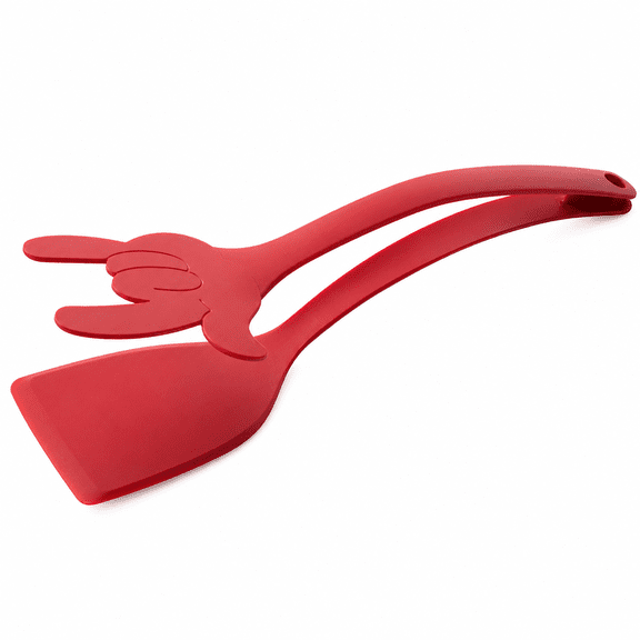 RAIRSKY 2 in 1 Grip and Flip Spatula Tongs Egg Flipper Tong Fried Egg Double Spatula Food Clip Egg Turner Pancake Fish French Toast Omelet Making for Home Kitchen Cooking Tool