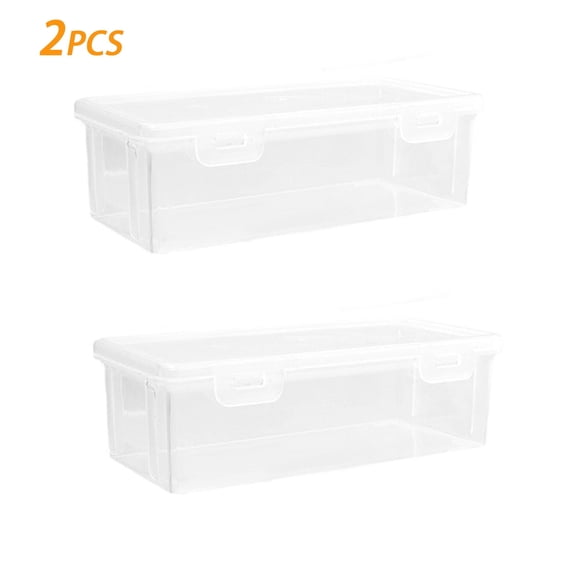 RAIRSKY 2-Pack Bread Container,Airtight Spice and Food Grade PP Bread Storage,Large Rectangular Bread Storage Container