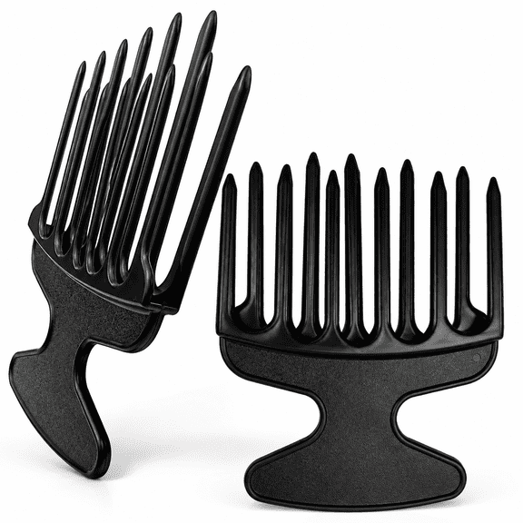 RAIRSKY 2-Pack Styling Combs Wide Tooth & Afro Pick,Plastic Lift,Anti-Static,Detangling & Parting Comb for Women & Men 2-Pack 2 Pcs Hair Pick Comb Plastic Wide Tooth Lift Afro Picks