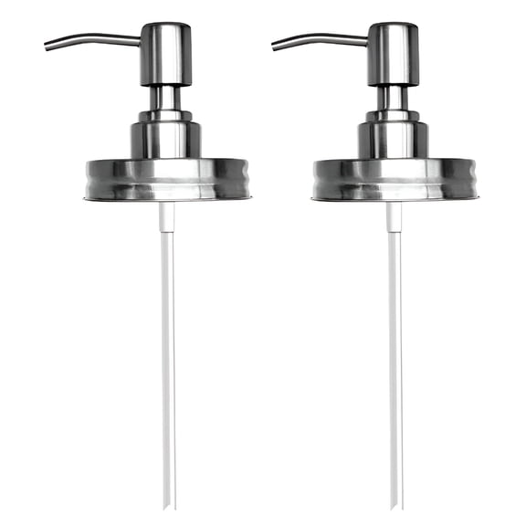 RAIRSKY 2 Pcs Hand Soap Dispenser Lotion Pump Mason Jar Dispenser Foaming Dispenser Stainless Steel Lids Pump Dispenser