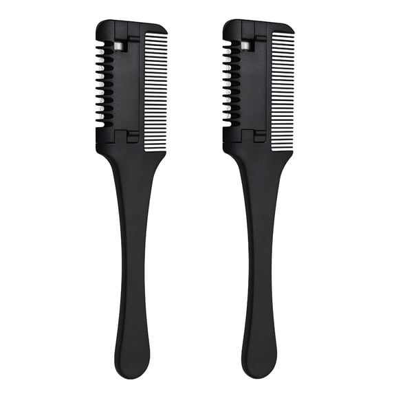 RAIRSKY 2026 New 2Pcs Double Sided Hair Cutter Comb Hair Razor with Comb for Hair Cutting Styling for Home,Salon,Barbers (Black)