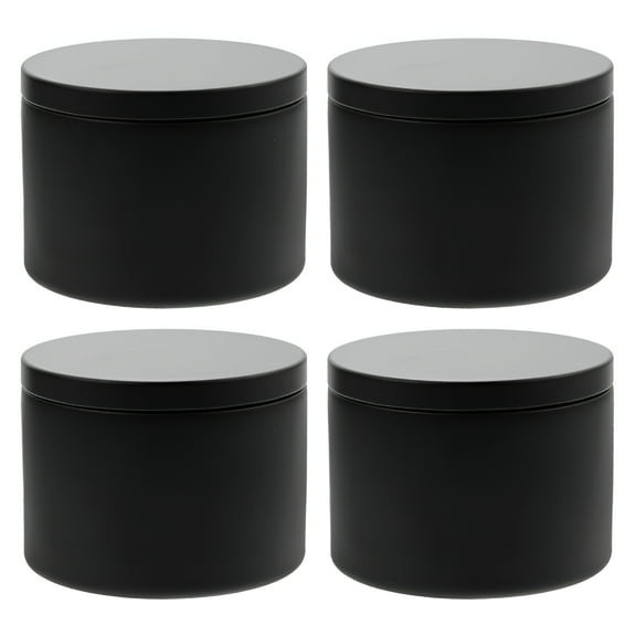 RAIRSKY 2026 New 4Pcs Round Metal Tins Containers 8 Oz Empty Tins Jars Storage Can with Screw Lid for Diy Candles Dry Storage Spices Tea Candy Party Favors Gifts