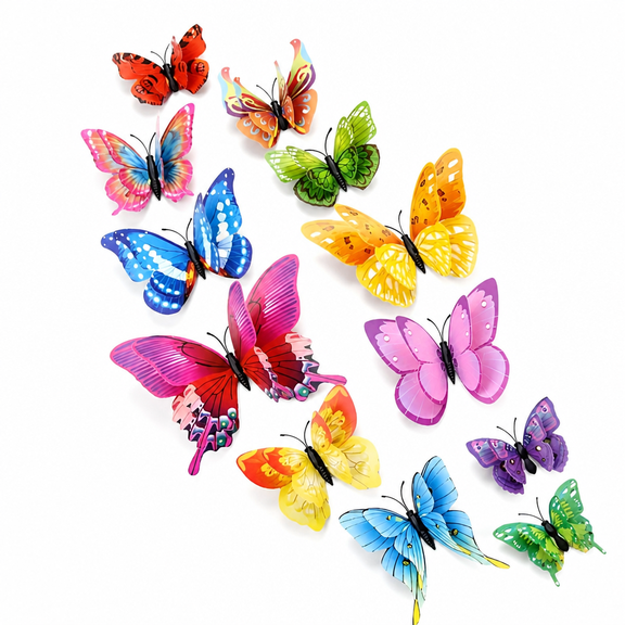 RAIRSKY 2026 New Butterfly Fridge Magnet Refrigerator Decor Removable Magnets Sticker Magnetic for 48 Pcs for Home,Office,Kitchen,Classroom,Lockers,Crafts,Gifts for Nature Lovers,Diy Projects.