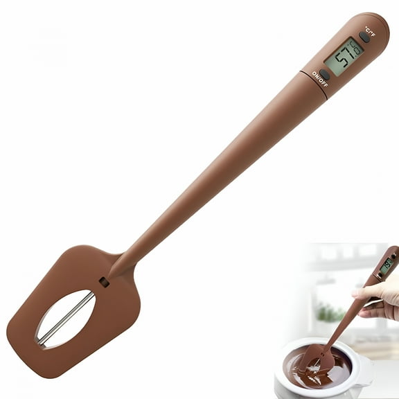 RAIRSKY 2026 New Candy Spatula with Thermometer Built In,Candy Spatula Thermometer,Fast Instant Read Digital Lcd Candy Spatula Thermometer with Bpa Free Silicon Spatula for Candy Making,Chocolate