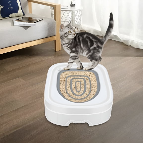 RAIRSKY 2026 New Cat Toilet Training Kit, Universal Reusable Cat Toilet Trainer, Cat Toilet Training System, Train Your Cat to Use the Toilet, Cat Toilet Training Seat Tool for Pet Cleaning