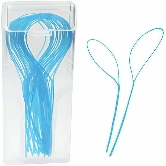 RAIRSKY 2026 New Dental Floss Threader Multifunctional,Nylon Loop Design for Your Teeth,Deep Clean Floss for Braces Bridges&Implants 50 Count (1Pack) for Teeth,Braces,Bridges,Implants Blue