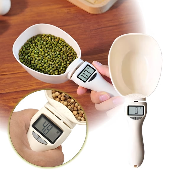 RAIRSKY 2026 New Digital Measuring Spoon,Digital Food Measuring Scoop Scale,Electronic Kitchen Measuring Spoon Scale for Cooking Baking,Smart Adjustable Measure Cup for Bakers Chefs Pet Owners