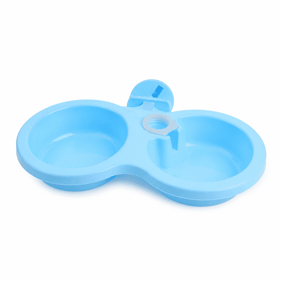 RAIRSKY 2026 New Hanging Dog Cat Bowls Double Purpose Bowls Pet Feeder Detachable Puppy Food Auto Water Dispenser for Cage Kennel Crate,Blue,1Pcs