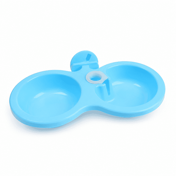 RAIRSKY 2026 New Hanging Dog Cat Bowls Double Purpose Bowls Pet Feeder Detachable Puppy Food Auto Water Dispenser for Cage Kennel Crate,Blue,1Pcs