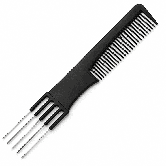 RAIRSKY 2026 New Lift Teasing Comb/ Carbon Comb with Metal Prong Detangler for All Hair Types Teasing Lifting Fluffing Hair Pick for Home Salon Barber