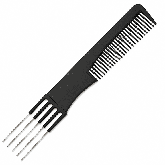 RAIRSKY 2026 New Lift Teasing Comb/ Carbon Comb with Metal Prong Detangler for All Hair Types Teasing Lifting Fluffing Hair Pick for Home Salon Barber