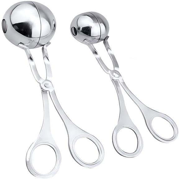 RAIRSKY 2026 New Meatball Scoop Ball Maker, Stainless Steel Meat Baller Tongs, Cake Pop Maker Meatball Maker Melon Baller Cookie Scoop Cake Rice Dough Ice Tongs for Kitchen Tools