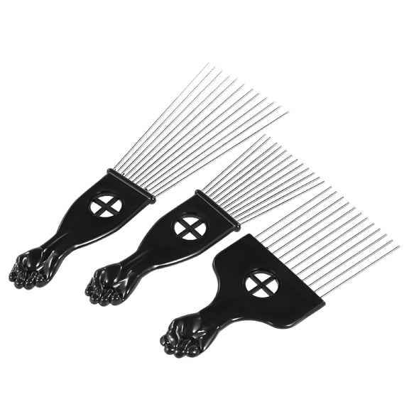 RAIRSKY 2026 New Metal Afro Comb Hair Brush Dual Define Curls Comb Hair African American Hair Fist Brush Tool Pick Comb for Styling,Detangling,Braiding,Grooming Output 5V 3Pcs Metal Comb