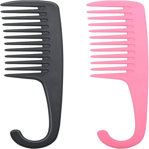 RAIRSKY 2026 New Pack of 2 Shower Combs Wide Toothed Perfect for Hair Detangling for Home,Travel,Salon,Spa