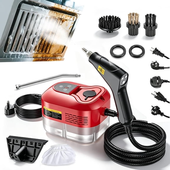 RAIRSKY 2500W High Pressure Handheld Steam Cleaner + 1.1L Large Capacity Tank + 229F High Temp Steam for Home Deep Cleaning, Portable Pressurized Steamer for Grout, Tile, Car, Furniture & Kitchen