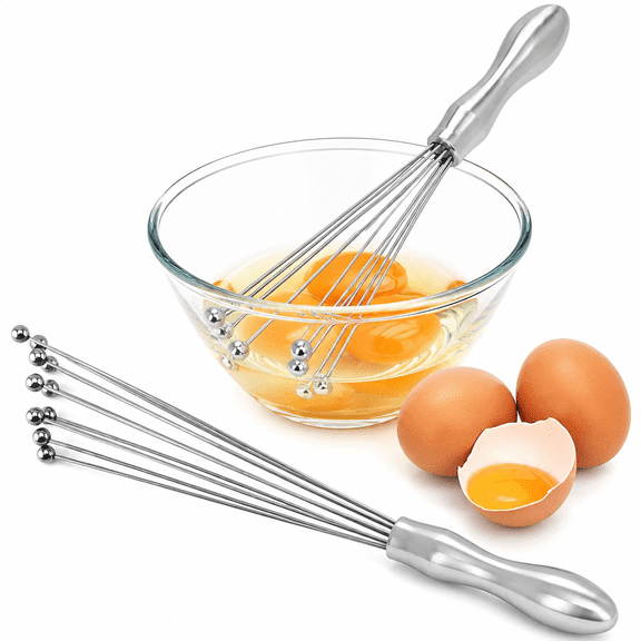 RAIRSKY 2PCS Stainless Steel Mini Ball Whisk Set - 12"