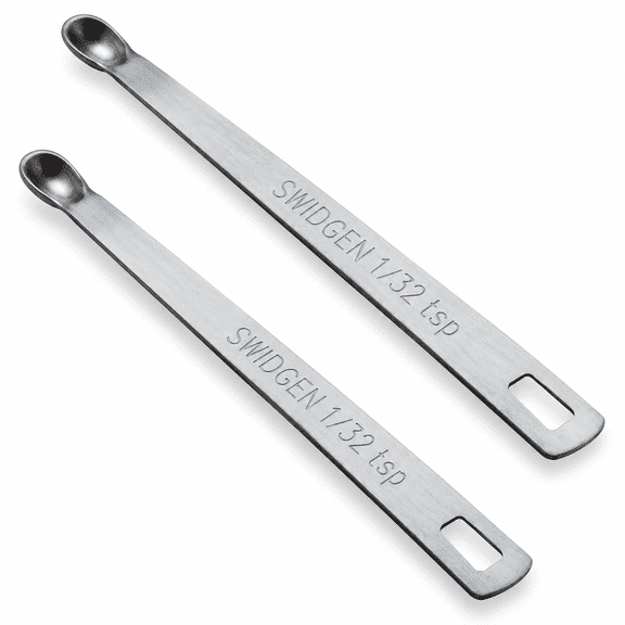 RAIRSKY 2Pcs 1/32 Teaspoon(1/32Tsp, 0.16Ml, Smidgen) Single Tiny Measuring Spoon, Small Individual Stainless Steel Measure Spoons Only