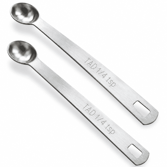 RAIRSKY 2Pcs 1/4 Teaspoon(1/4Tsp,1.25 Ml,Tad)Single Tiny Measuring Spoon,Small Individual Stainless Steel Measure Spoons Only