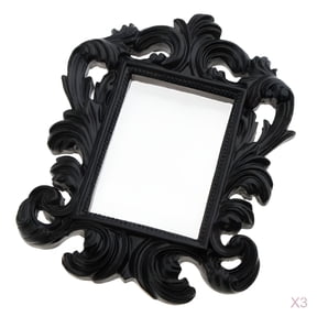 RAIRSKY 3 Pcs White Vintage Baroque Ornate Picture Frames Wall Mounted - Set of 3 Frames 5.7 x 2.36" Photos