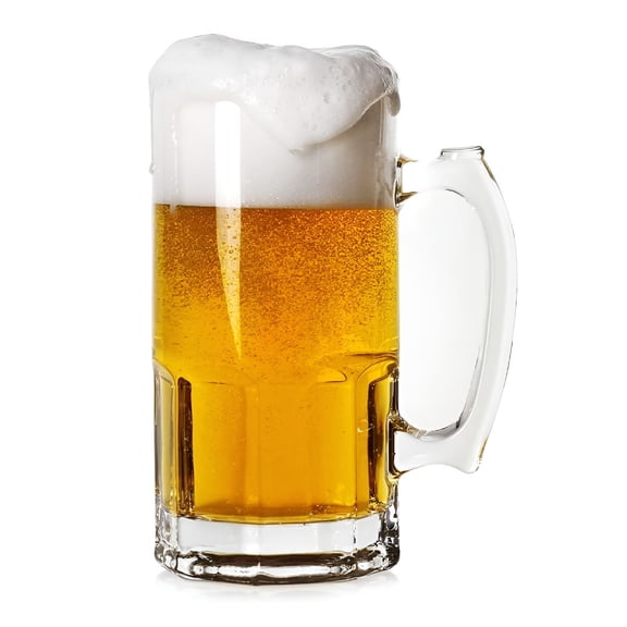 RAIRSKY 35 OZ Beer Mugs,Heavy Large Beer Glasses with Handle,Classic Beer Mug Glasses,Style Extra Large Glass Beer Stein Super Mug