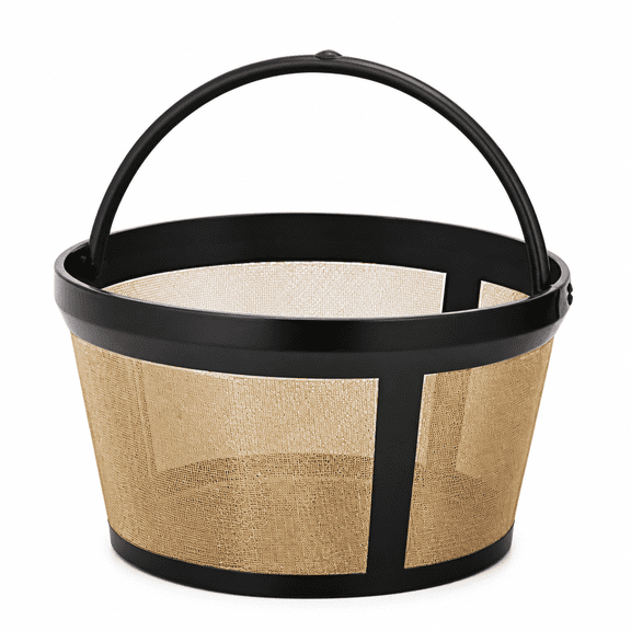 RAIRSKY 4-5 Cup Reusable Filter Basket With Closed Bottom Fits Coffee Maker and Brewer - Permanent Filter Replacement Compatible With Gold Basket-Style Filters