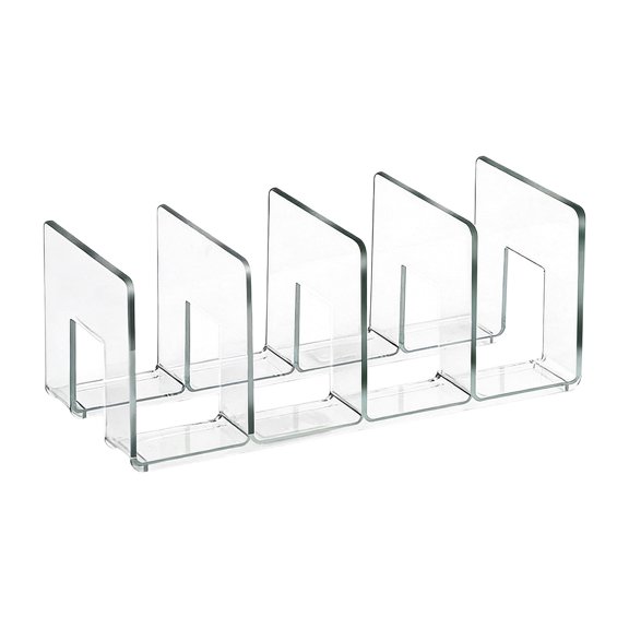 RAIRSKY 4 Pack Acrylic File Sorter ,Thick Office Storage Stand Rack for Book,Vertical Letter Sorter & Multifunction Desk Organizer for Bills, Documents, Notebooks ,Modern Office