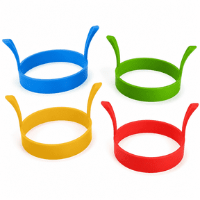 RAIRSKY 4 Pack Silicone Egg Rings,3.1inch Non Stick Egg Moulds Egg Cooking Rings Heat-resistant Pancake Rings Round Egg Ring Mold For Frying Perfect Fried Eggs