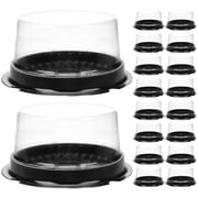 RAIRSKY 50Pcs Cake Carrier Plastic Cake Containers Clear Food Container Packaging Box with Lids Clear Cake Box